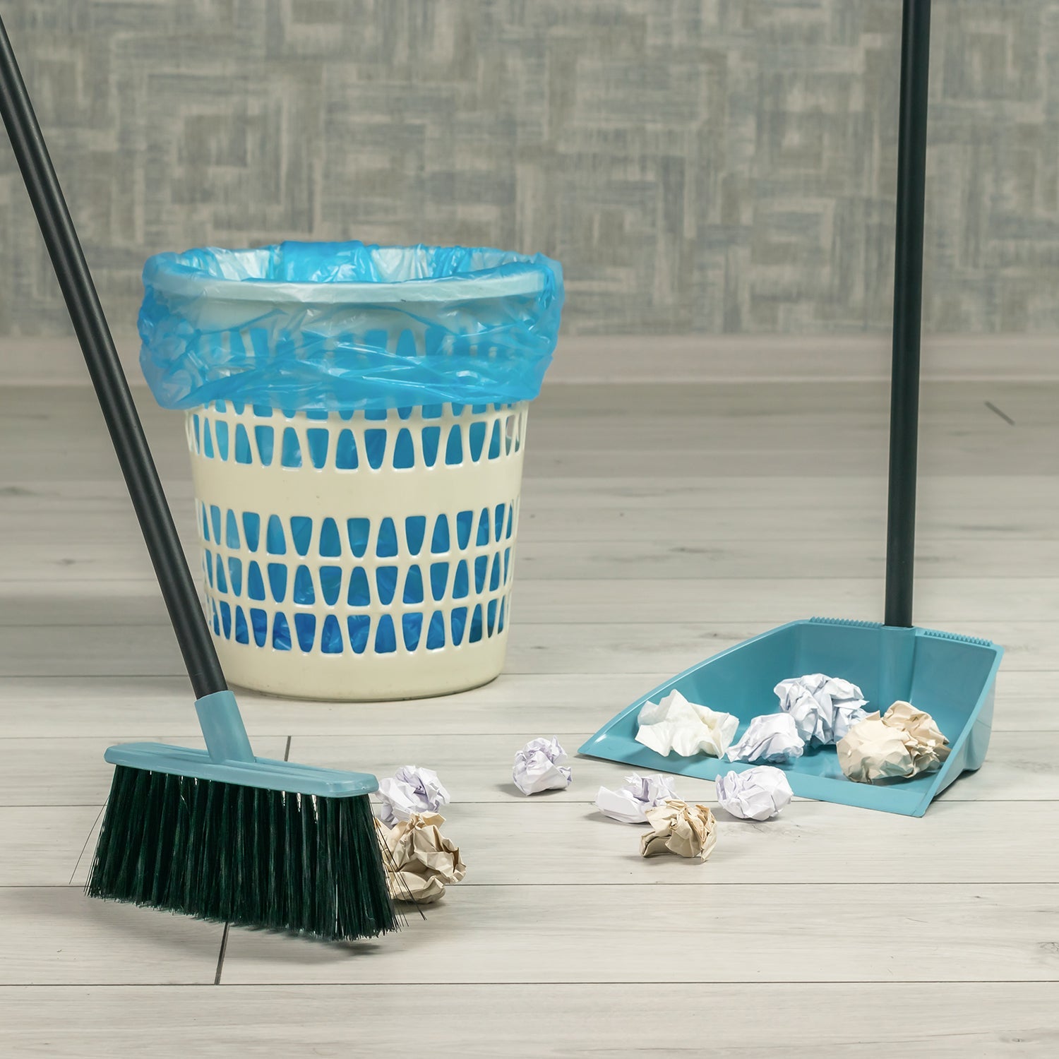 Long handle dustpan and brush for easy sweeping and cleaning at home or office. Long handle dustpan and brush for easy sweeping and cleaning at home or office.